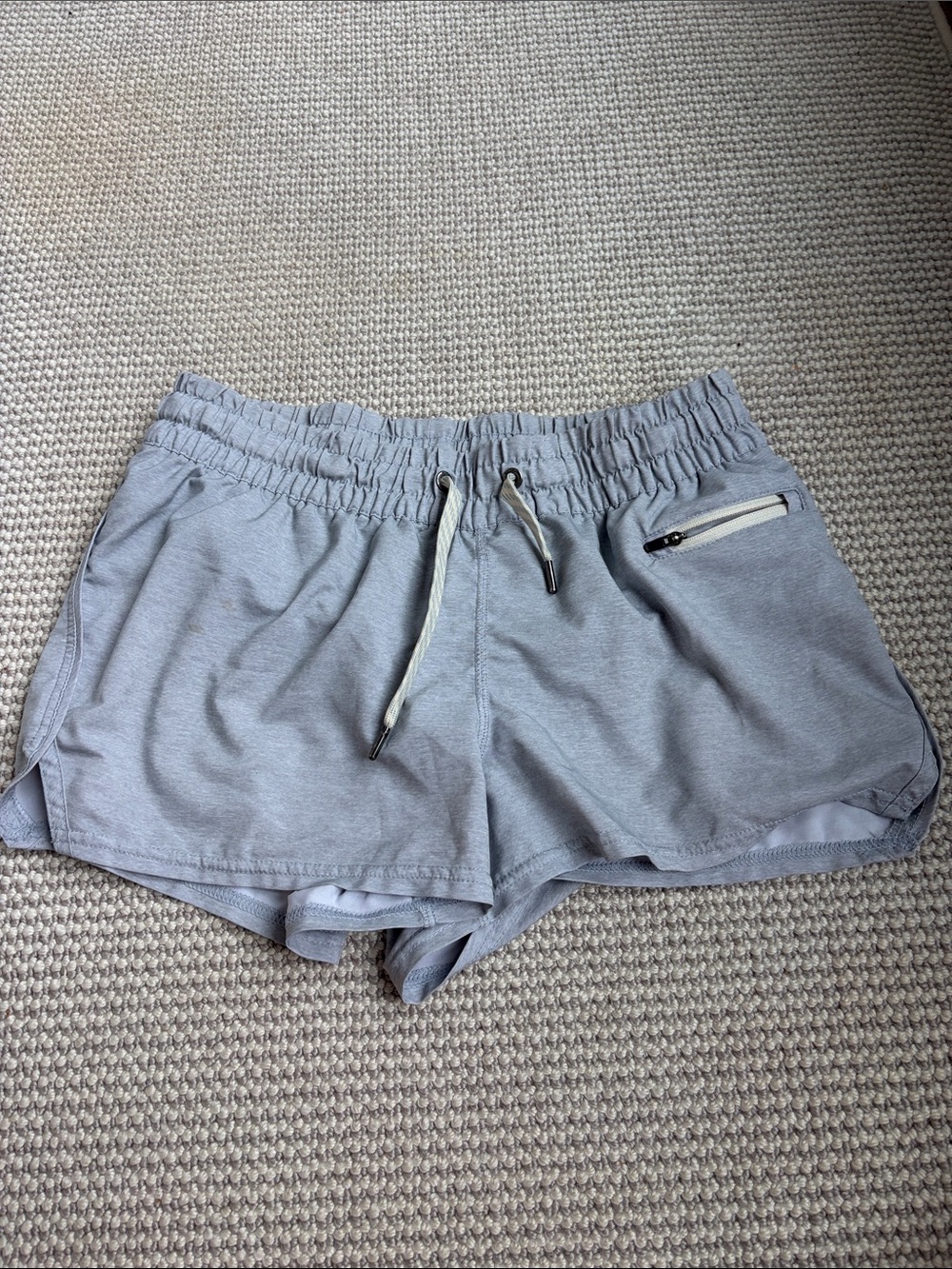 Vuori Women’s Light Gray Athletic Drawstring Shorts